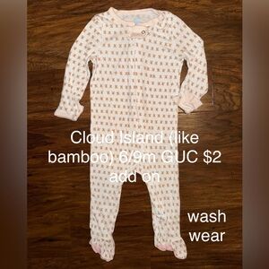 Cloud Island One Piece - Pink with Tan Floral Pattern